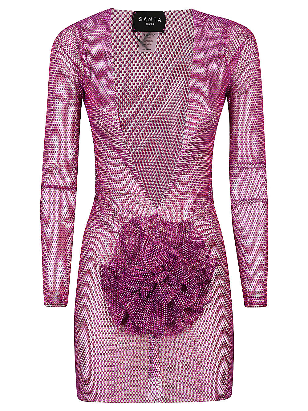 MINIDRESSFUCHSIA FLOWERAPPLIQUE 미니 드레스
